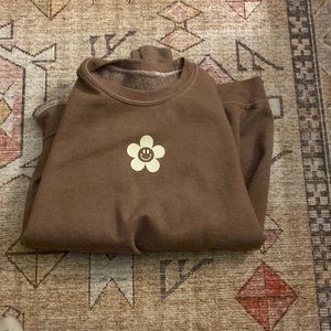 Brown pacsun flower sweatshirt